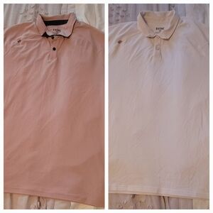 Two Rhone Men's Size XL Rose and White Solid Knit Shirts